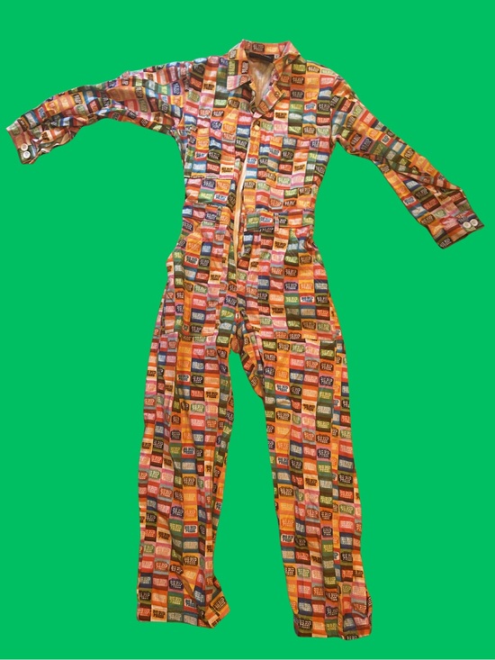 Big Bud Press Pants - Big Bud Press Multicolor Patchwork Jumpsuit - Orange, Green, Blue